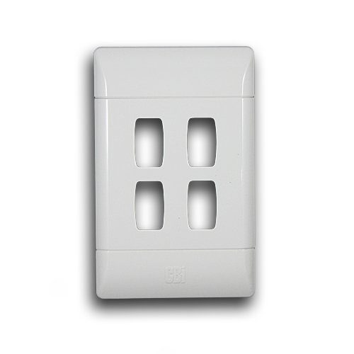 CBI G003-P 2X4 4 LEVER GRID PLATE, WHITE