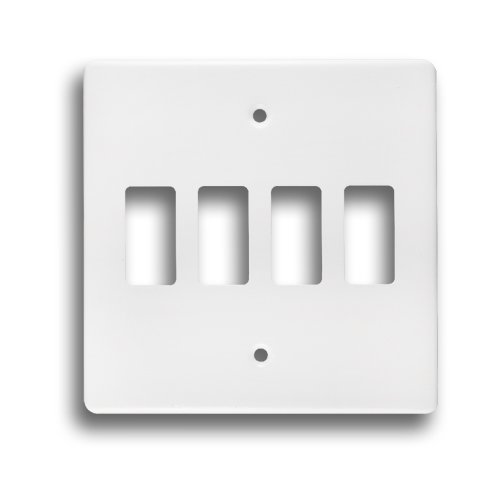 CRABTREE CLASSIC 6544/101 4X4 4 LEVER COVER PLATE, WHITE