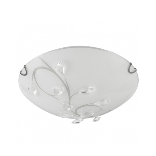 BRIGHT STAR CF631 300MM FORSTED GLASS & CRYSTAL CEILING LIGHT