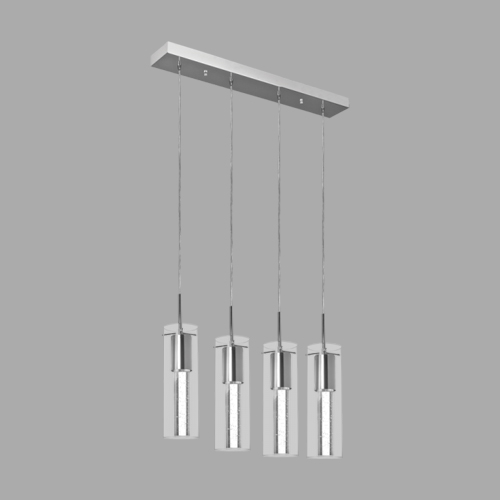 BRIGHT STAR PEN377/4 CHROME & CRYSTAL PENDANT