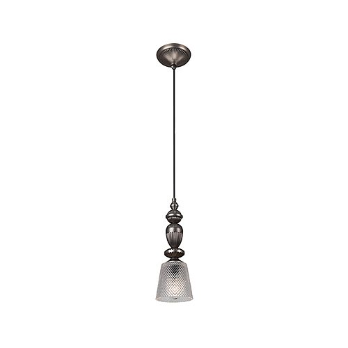 EUROLUX P857 NOTTINGHAM BLACK & CLEAR GLASS PENDANT