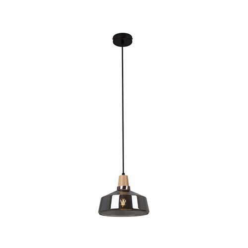 EUROLUX P929SM TALLINN BLACK & SMOKE GLASS PENDANT