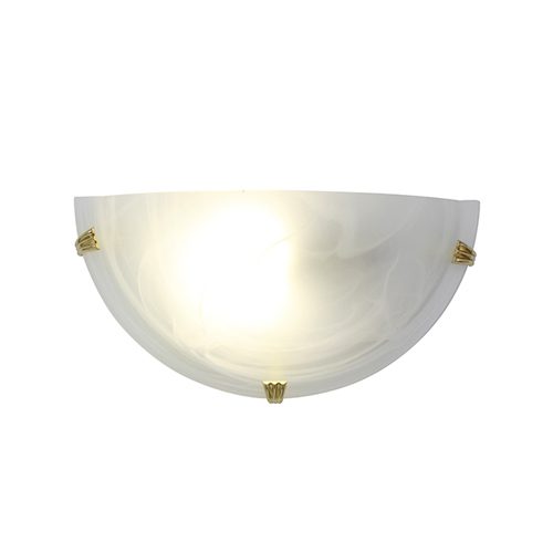 EUROLUX W55ABR ALABASTER POLISHED BRASS WALL LIGHT