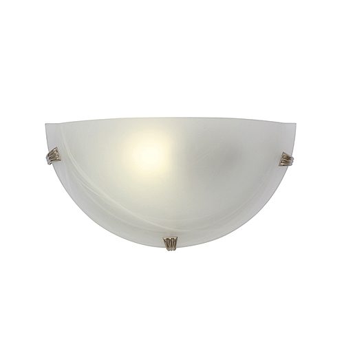 EUROLUX W55ASC ALABASTER SATIN CHROME WALL LIGHT