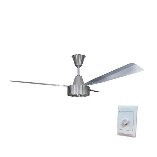 SOLENT MAXIMA SILVER BRUSHED ALUMINIUM CEILING FAN + CONTROLLER