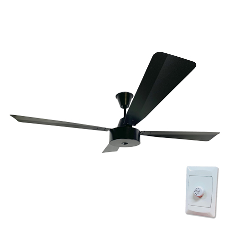 SOLENT MAXIMA MATT BLACK ALUMINIUM CEILING FAN + CONTROLLER