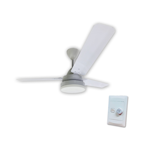 SOLENT HIGH BREEZE WHITE ALUMINIUM CEILING FAN + LED LIGHT + CONTROLLER
