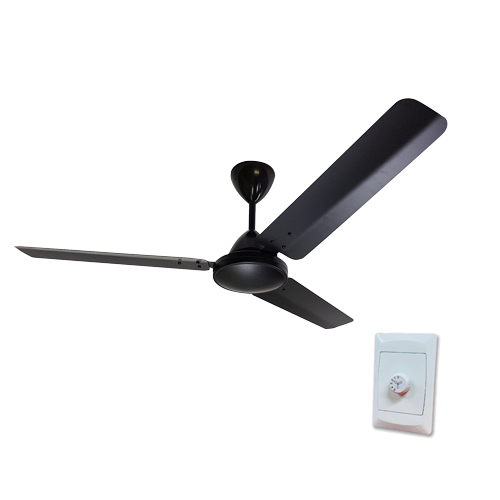 SOLENT WHIRLWIND BLACK & ALUMINIUM CEILING FAN + CONTROLLER
