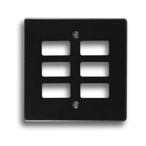 CRABTREE CLASSIC 6579/108 4X4 6 LEVER COVER PLATE, BLACK