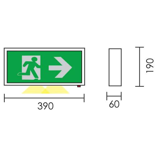 SPAZIO 4650.02 WHITE WALL MOUNT LED EXIT SIGN - Image 2