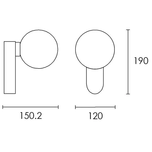 SPAZIO 5278 BUBBLE GOLD & OPAL WALL LIGHT - Image 2