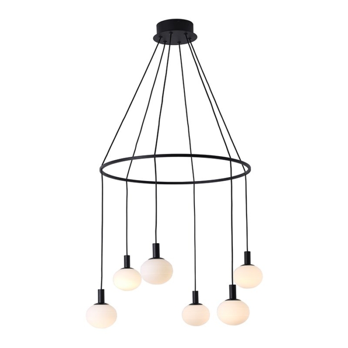 SPAZIO 8655.1 COSMO 6 LIGHT BLACK & OPAL PENDANT