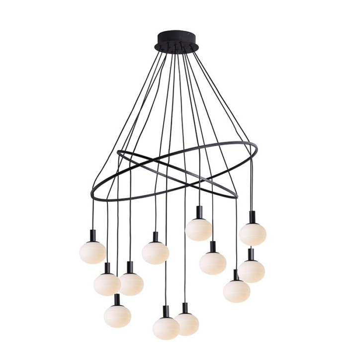 SPAZIO 8655.3 COSMO 12 LIGHT BLACK & OPAL PENDANT
