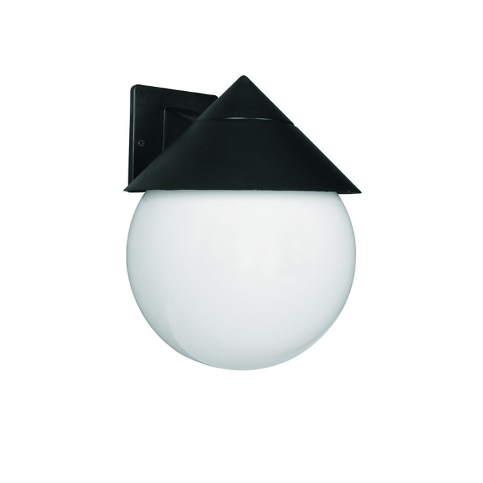 SPAZIO 1015.200 TOPHAT BLACK & OPAL WALL LIGHT