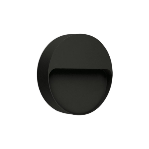 SPAZIO 4495.4.40.30 INTAKE ROUND 4000K BLACK DOWNFACE WALL LIGHT