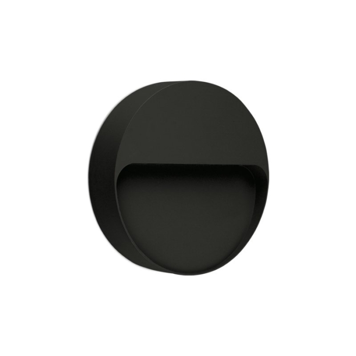 SPAZIO 4495.4.40.30 INTAKE ROUND 4000K BLACK DOWNFACE WALL LIGHT