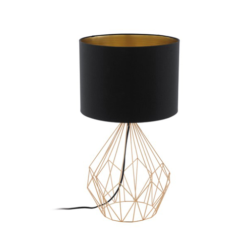 EUROLUX T148BC PEDREGAL1 BLACK & COPPER LAMP