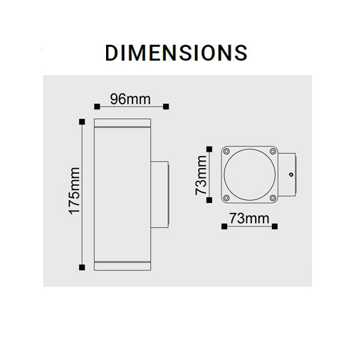 SYNERJI SYOK02WH KUBE WHITE UP & DOWN FACING WALL LIGHT