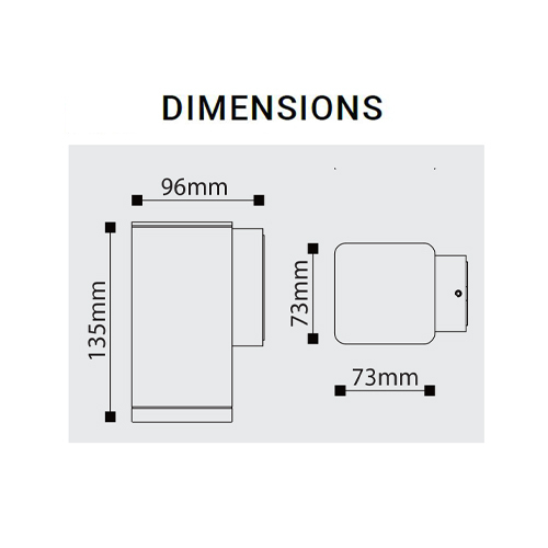 SYNERJI SYOK01WH KUBE BLACK UP OR DOWN FACING WALL LIGHT