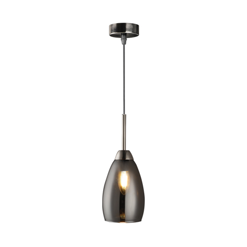 BRIGHT STAR PEN813/1 GUN METAL & GLASS PENDANT