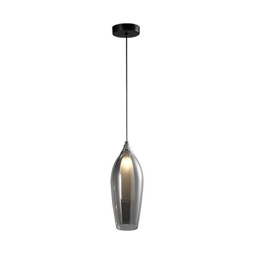 BRIGHT STAR PEN848/1 SMOKED GLASS PENDANT