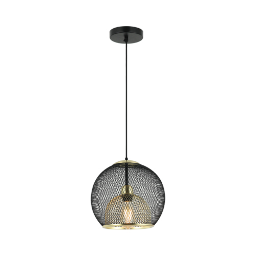 BRIGHT STAR PEN861 BLACK & GOLD PENDANT