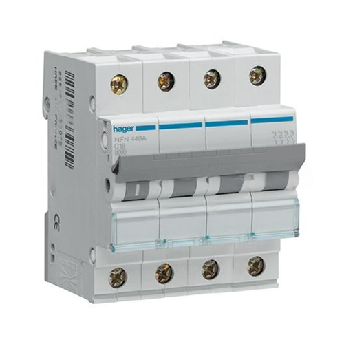 HAGER NF SERIES 4 POLE 10KA CIRCUIT BREAKER