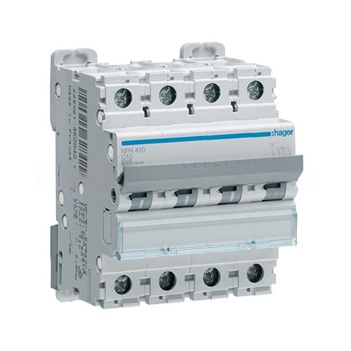 HAGER NFN SERIES 4 POLE 10 KA CIRCUIT BREAKER