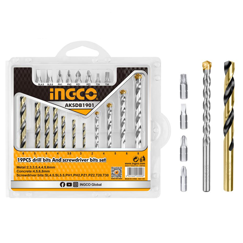 INGCO AKSDB1901 DRILL & SCREWDRIVER BIT SET