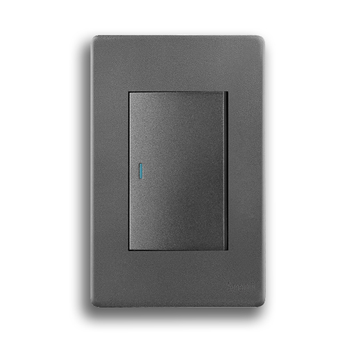 SYNERJI DECO SYSSW4X21L1WDMG 2X4 1 LEVER 1 WAY SWITCH, MATT GREY