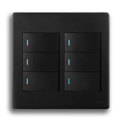 SYNERJI DECO SYSSW4X46L1WDMB 2X4 6 LEVER 1 WAY SWITCH, MATT BLACK