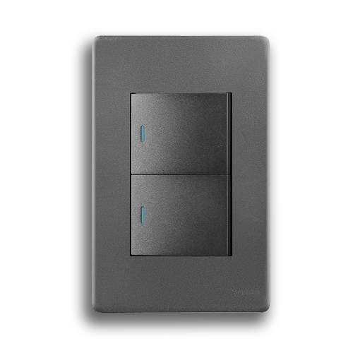 SYNERJI DECO SYSSW4X22L1WDMG 2X4 2 LEVER 1 WAY SWITCH, MATT GREY