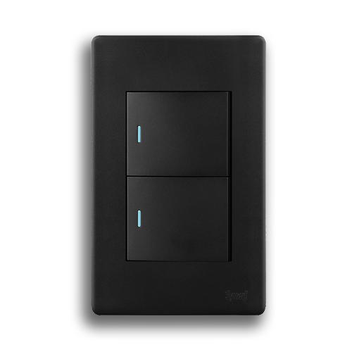 SYNERJI DECO SYSSW4X22L2WDMB 2X4 2 LEVER 2 WAY SWITCH, MATT BLACK