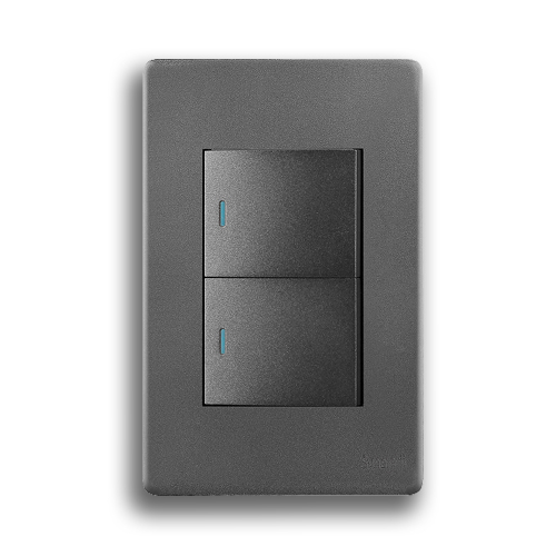 SYNERJI DECO SYSSW4X22L2WDMG 2X4 2 LEVER 2 WAY SWITCH, MATT GREY