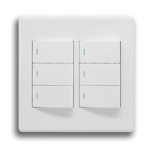 SYNERJI DECO SYSSW4X46L1WDW 2X4 6 LEVER 1 WAY SWITCH, WHITE