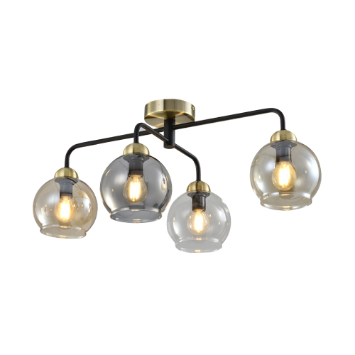 HUAYI KC11098-4 SAND BLACK & SMOKEY GREY CEILING LIGHT