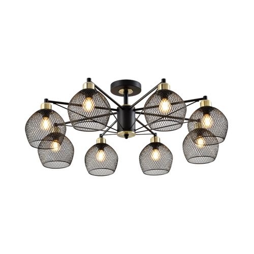 HUAYI KC11099-8 MATT BLACK & BRONZE CEILING LIGHT