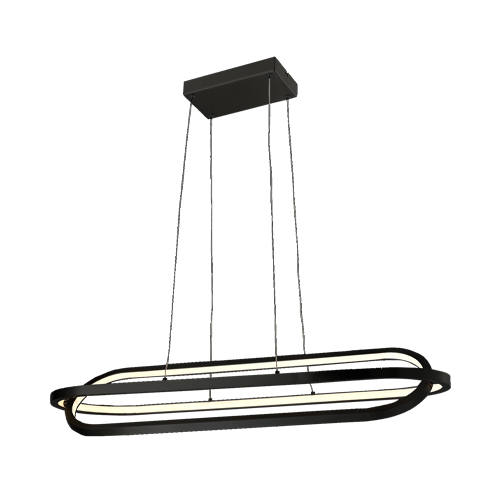 HUAYI KP10827-2B MORDEN MATT BLACK LED PENDANT