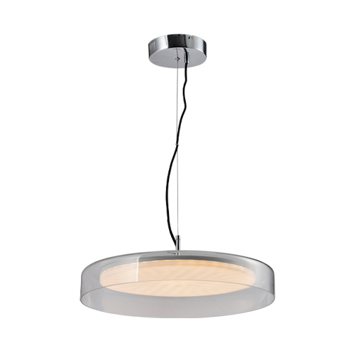 HUAYI KP10883-1L CHROME & SMOKEY GREY PENDANT
