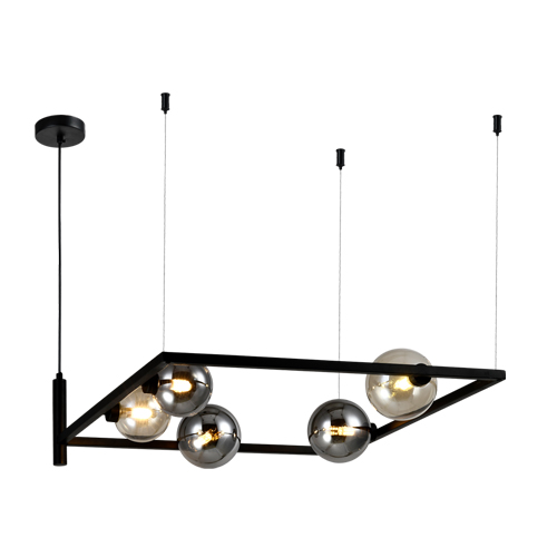 HUAYI KP11228-5 MATT BLACK & SMOKEY GREY PENDANT
