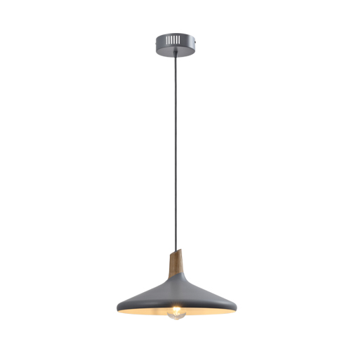 HUAYI KP31695-1A GREY & WOOD PENDANT