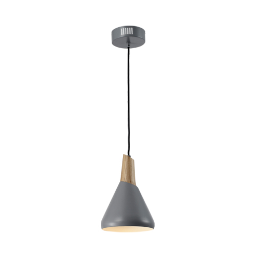 HUAYI KP31695-1C GREY & WOOD PENDANT