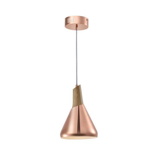 HUAYI KP31695-1C ROSE GOLD & WOOD PENDANT