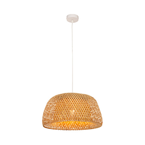 EUROLUX P1265N SCARLET WOVEN BAMBOO PENDANT