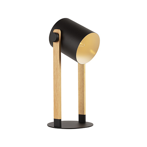 EUROLUX T601 HORNWOOD BLACK & WOOD TABLE LAMP