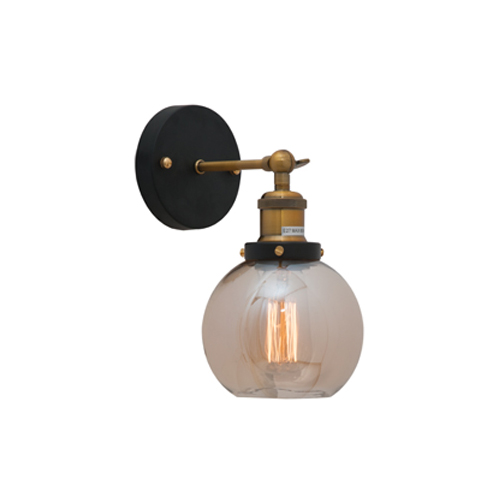 EUROLUX W458 ELIXIR ANTIQUE BRASS & BLACK WALL LIGHT