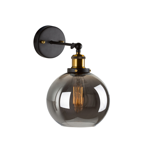 EUROLUX W459 ELIXIR ANTIQUE BRASS & BLACK WALL LIGHT