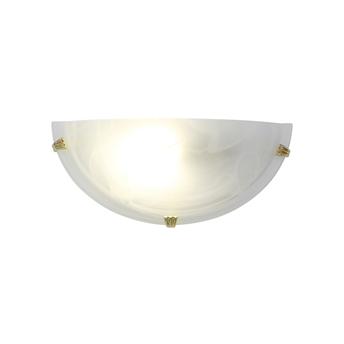 EUROLUX W55ABR ALABASTER POLISHED BRASS WALL LIGHT