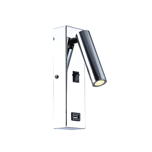 EUROLUX W622SC USB CHROME WALL LIGHT