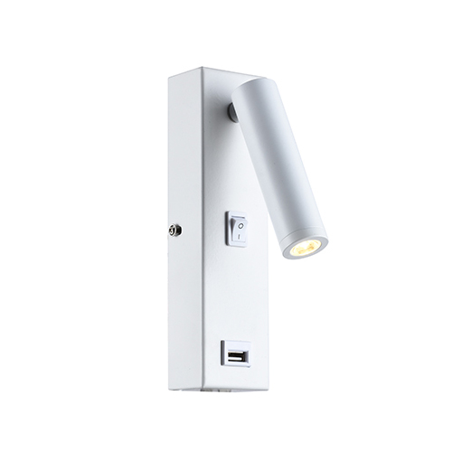 EUROLUX W622W USB WHITE WALL LIGHT